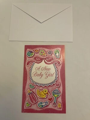 A New Baby Girl Greeting Card With Envelope Can Be Customized Baby Shower - Image 1 of 2