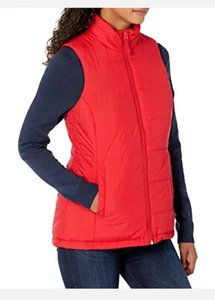 AMAZON ESSENTIALS Women's Mid-Weight Puffer Vest RED, XL - Picture 1 of 9