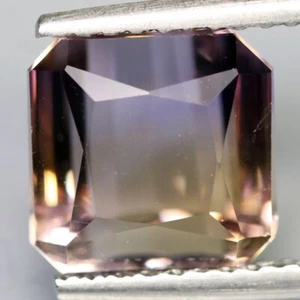 6.05 CTS FLAWLESS BI-COLOR AMETRINE FANCY OCTAGON CUT GEMSTONES FROM BRAZIL - Picture 1 of 5