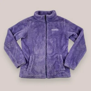 Columbia Purple Sherpa Fleece Full Zip Soft Jacket Long Sleeve Girl's Sz L 14/16 - Picture 1 of 9