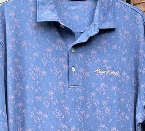johnnie-O Polo Shirt Mens Sz XL Kai Tropical Blue Golf READ - Picture 1 of 7