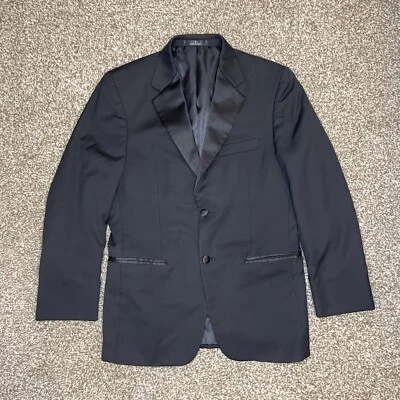 Loro Piana Joseph Abboud Black Tie Jacket Super 120s Tuxedo Blazer Coat Mens 36 - Image 1 of 4