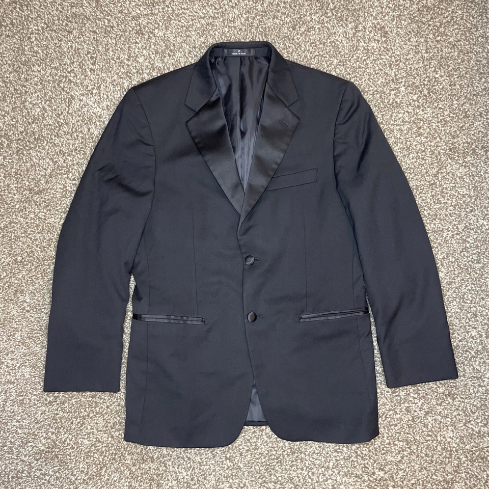 Loro Piana Joseph Abboud Black Tie Jacket Super 120s Tuxedo Blazer Coat Mens 36 - Image 1 of 4