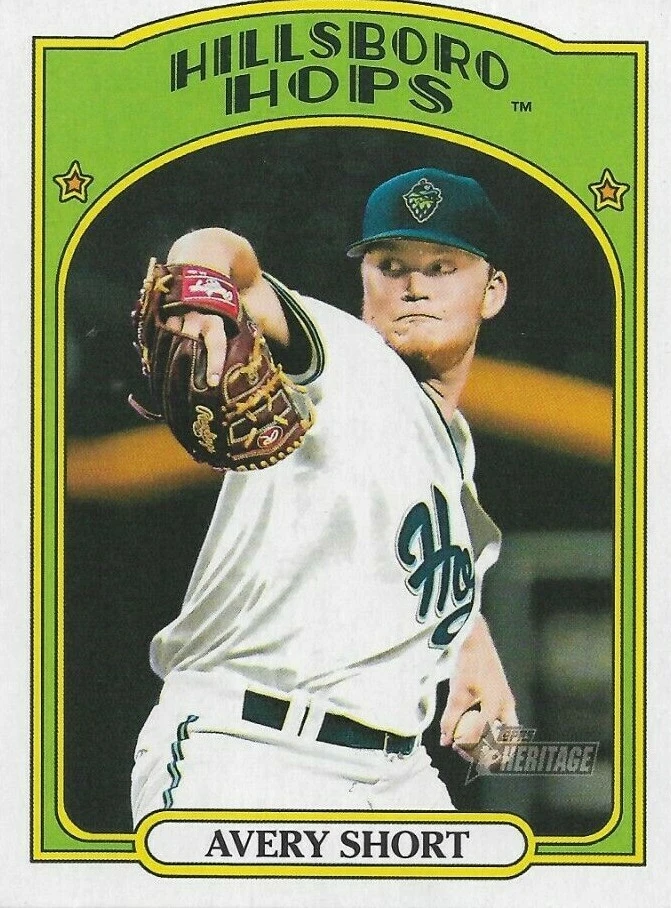 2021 Topps Heritage Minors Base #46 Avery Short Hillsboro Hops - Image 1 of 1
