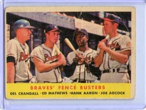 1958 Topps Fence Busters Hank Aaron Edde Mathews Braves #351 ⭐️💥🎯 Original - Picture 1 of 2