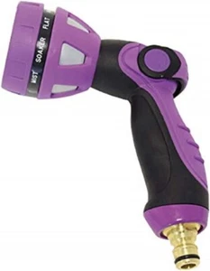 Spear & Jackson Kew Gardens Garden Hose Watering Jet Spray Gun - 9 Settings Purp - Picture 1 of 3