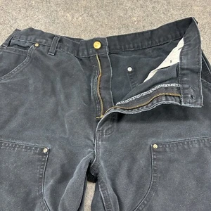 Pantalones Carhartt De Colección Para Hombres 36x34 Negro Lona Carpintero Doble Rodilla B01 NEGRO EE. UU. - Imagen 1 de 17