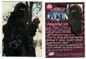 ANIMAL MYSTIC - Carta autografa estratta da confezione - Dark One (Greg Williams) - 1996 - Foto 1 di 2