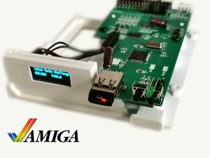 AMIGA 500 GOTEK DRIVE - 3D PRINTED BRACKET - OLED DISPLAY - FLASHFLOPPY USB A500