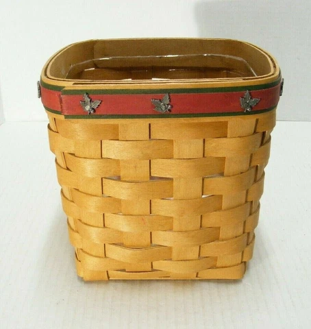 Longaberger 2006 Christmas Trim-A-Tree Tall Tissue Basket With Protector Cover