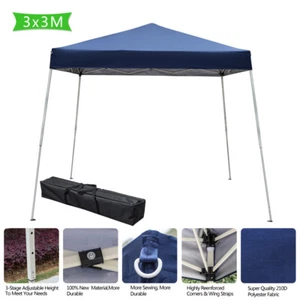 3x3m Waterproof Folding Tent Right Angle Portable Canopy Blue Outdoor Event - Picture 1 of 13