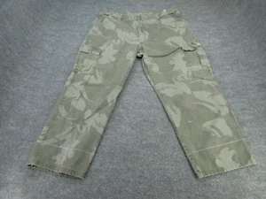 Wrangler Pants Mens 39x28 Green Camouflage High Rise Cargo Camo Hunting Outdoors - Picture 1 of 12