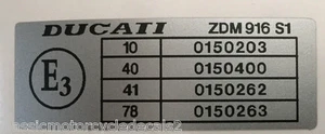 CALCOMANÍA RESTAURACIÓN MARCO IZQUIERDO DUCATI 916 - Imagen 1 de 1