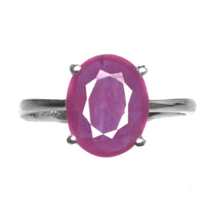 925 Sterling Silver Ring Oval Ruby 11x9mm Natural Gemstone Jewelry Size 7.5 Gift - Picture 1 of 10
