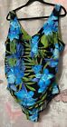ISLANDER Women's 1 pc Swimsuit Multicolor Hawaiian Floral Plus Size 22W