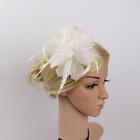 Vintage Feather Fascinator 1920s Great Gatsby Hair Clips Brooach Pin White