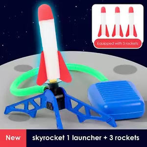 Kid Foot Pump Launcher Outdoor Air Pressed Stomp Soaring Rocket Toys - Picture 1 of 9