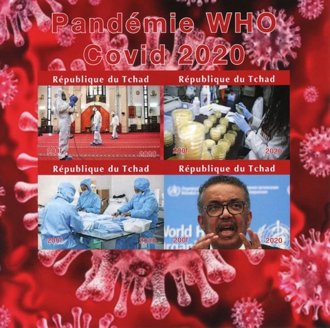 Chad Medical Stamps 2020 MNH Corona Pandemic WHO World Health Org 4v IMPF M/S Cover