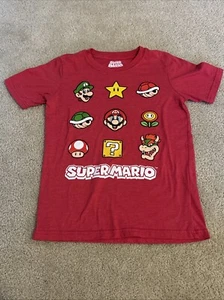 Boys Red Super Mario Brothers T-shirt size 12 Mario Luigi Nintendo - Picture 1 of 5