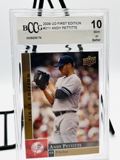 Yankees Card ANDY PETTITTE NEW YORK #211 UPPER DECK 1st EDITION BCCG 10 Mint NY