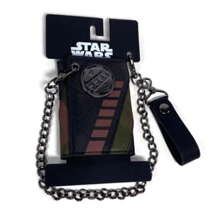 Star Wars Wallet Boba Fett Trifold Chain Clear ID Display 5 Card Slots Billfold - Picture 1 of 10