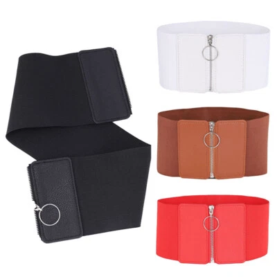 Women Wide Belt Slimming Body Waist Belt High Waist Dress Elastic Waistband . - image 1 of 4