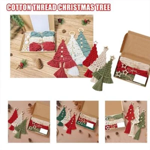 Macramé de árbol de Navidad kit hágalo usted mismo para principiantes adornos colgantes para vacaciones D❁Reino Unido - Imagen 1 de 18