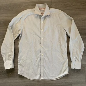 Robert Graham Mens Size 42 16.5 Tailored Fit Dress Shirt Button Up Light Gray - Picture 1 of 11