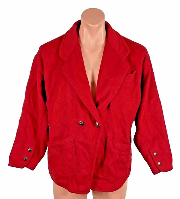 Abrigo de lana Fendi vintage para mujer 44 rojo ala de murciélago chaqueta chaquetón botones adornados Foto 1 de 4