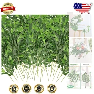 Elegant Faux Green Leaf Floral Stems - Perfect for Weddings & Home Arrangements - Picture 1 of 9