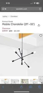 West Elm Mobile Chandelier Cobalt blue 29in - Picture 1 of 1