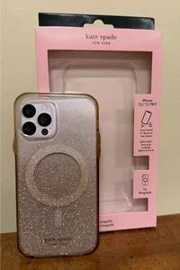Kate Spade iPhone 12/12 Pro Transparent w/ Glitter MagSafe Case - Photo 1 sur 2