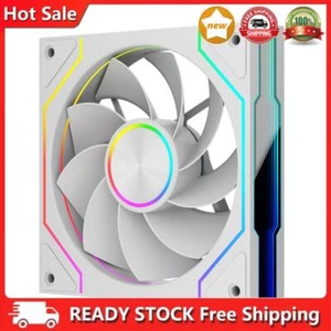 12cm Computer Chassis Fan ARGB 4 Pin PWM Quiet Cooling Fan (White Negative) - Photo 1/10