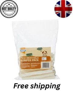 GOOD BOY FRESH BREATH ROLLS DOG PUPPY NATURAL RAWHIDE DENTAL CHEW TREAT 18 ROLLS - Picture 1 of 6