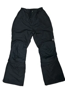 Lands End Snow Pants Youth Kids 8 Black Squall Waterproof Insulated Iron Knee - Picture 1 of 11