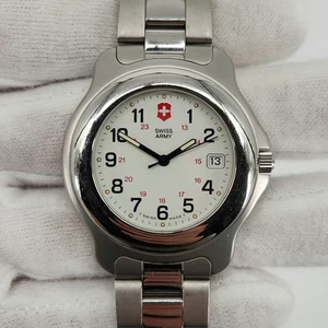 Swiss Army Men's Silver Tone Stainless Steel w/ Date Indicator Quartz Watch - Picture 1 of 18