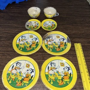 J. Chein Blech Litho Krazy Kat Teeservice Teile 30er Jahre  - Bild 1 von 8