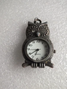 Vintage - Kettenanhänger - Eule mit Uhr - 32mm x 55mm MG 26 - Bild 1 von 8