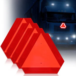 4 senales triangulo seguridad vehiculo lento alluminio riflettente uso esterno - Foto 1 di 12