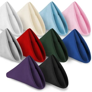 1 Dozen 17" Cloth Dinner Table Napkins for Weddings Polyester Fabric - Picture 1 of 43