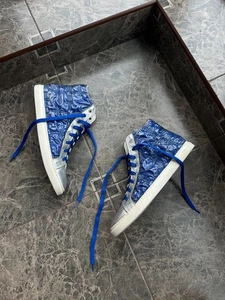 Nat-2 High Top Sneaker Silber Blau Vegan Leder Futuristisch Herren Gr. 45 » - Bild 1 von 12