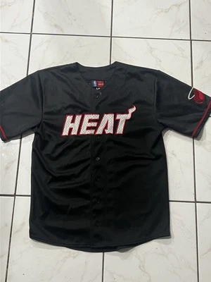 Lebron James #6 Miami Heat Youth Kids L Majestic NBA Baseball Black Jersey - Imagem 1 de 4