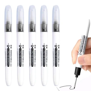 5pcs 20mm Long Nib Nose Reach Head Permanent Ink Marker Pens Fine Tip Deep Hole☄ - Picture 1 of 14