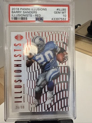 2018 Panini Illusions - Barry Sanders /99 Illusionists-Red PSA 10 - Image 1 of 2