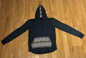 On The Byas Hoodie Mens Large Blue Pullover Kangaroo Pocket Lightweight Casual - Picture 1 of 4