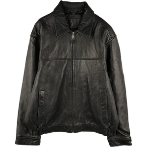 Used Dockers Swing Top Padded Leather Blouson Men's Size L - Picture 1 of 17