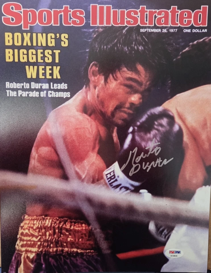 Roberto Duran Sports Illustrated Hands Of Stone Salón de la fama autografiado 11x14 PSA/DNA Foto 1 de 1