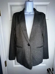 Blazer Traje Chaqueta Clásico Tahari Mujer Gris Medio Negro Espiga M 8 10 - Imagen 1 de 16
