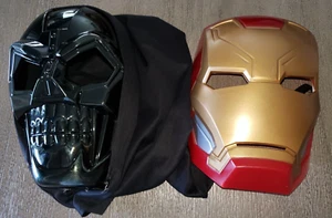 2 boys teens HALLOWEEN MASKS RED BLACK CAPTAIN AMERICA 1 WITH CLOTH SCARY! - Picture 1 of 1