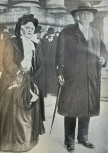 1910 Vintage Illustration Author Bjornstjerne Bjornson and His Wife - Picture 1 of 2